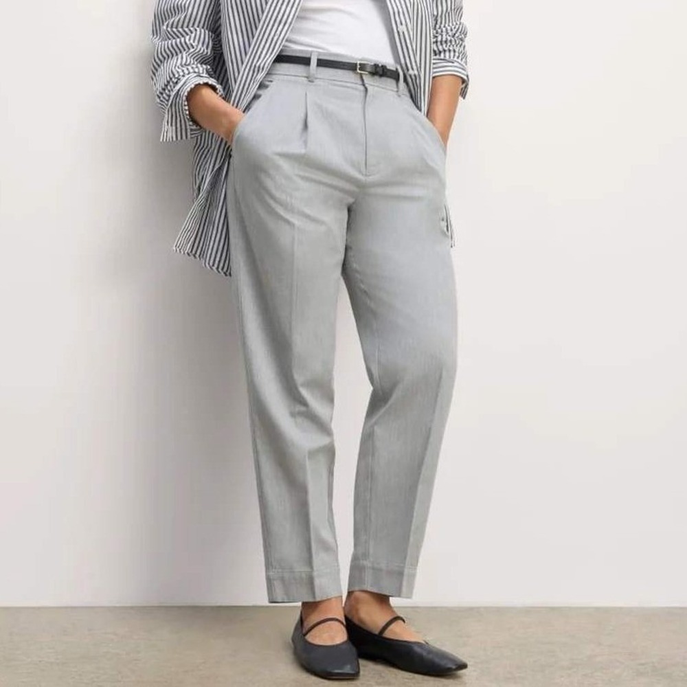 NEW Everlane Grey The Draper Tapered Pants in Buttersmooth Ankle Trouser Size 4